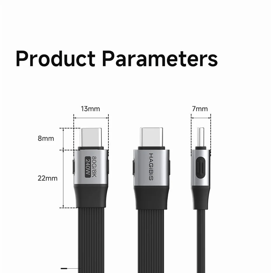Hagibis Short USB C to USB C Full Function Cable USB4 V2 Date Cable 80Gbps 8K PD 240W Cord for Thunderbolt 4/5 iPhone Laptop SSD - Intechlegent
