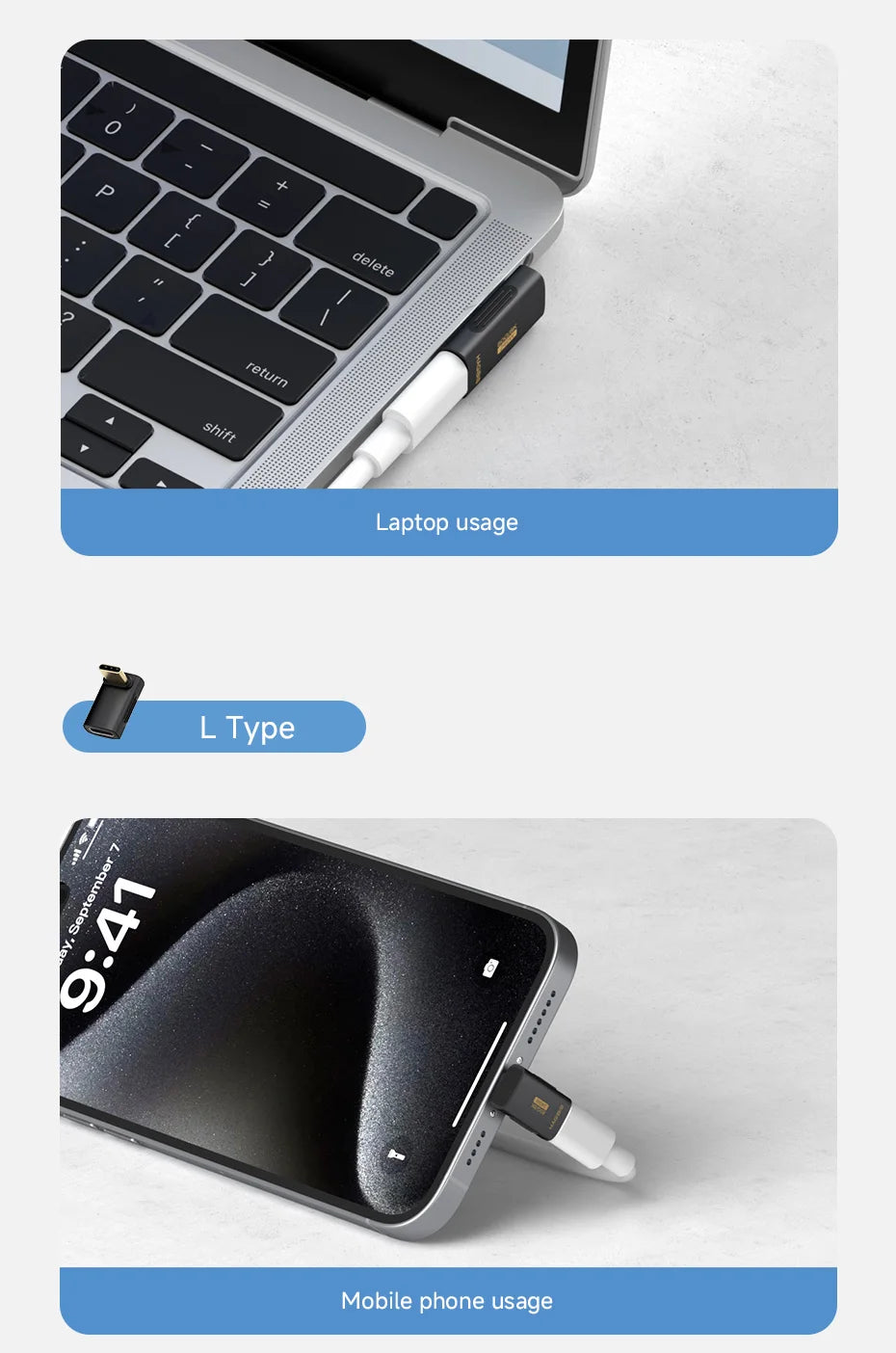 Hagibis USB C to C Adapter 90 Degree Right Angle Converter 80Gbps USB4 Data Cable Extension for Thunderbolt 5/4 iPhone 17 Laptop