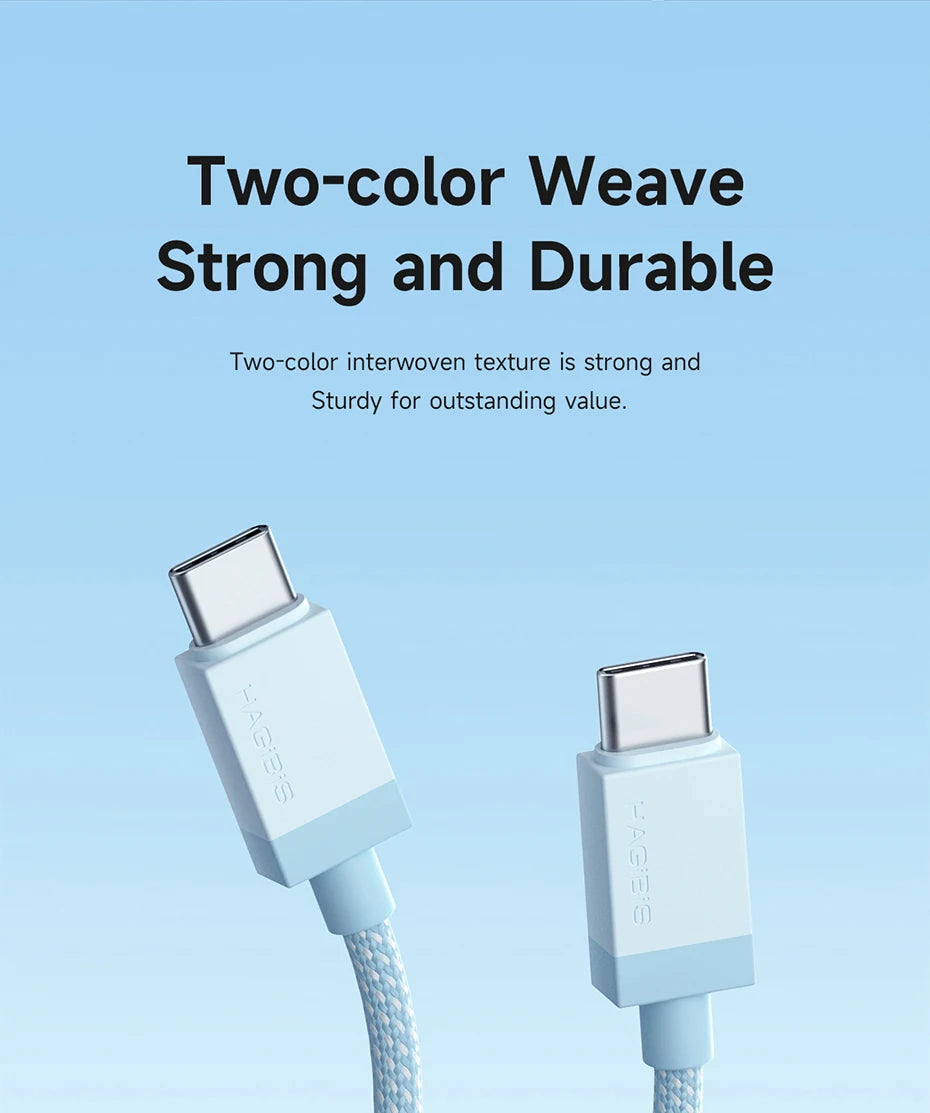 Hagibis USB C Cable 60W C to C Charger Cable Type-c Fast Charging Cord for MacBook Pro Air iPad iPhone 16 Samsung Pixel Tablet - Intechlegent