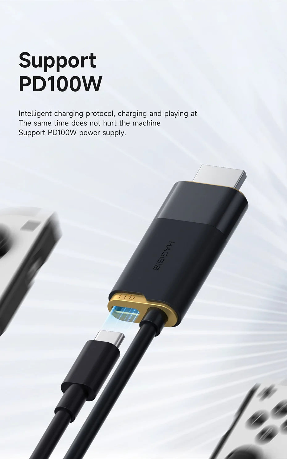 Hagibis Switch Dock for Nintendo Switch/OLED USB C to HDMI-Compatible Cable Adapter 8K60Hz 100W PD for Laptop SteamDeck ROG Ally