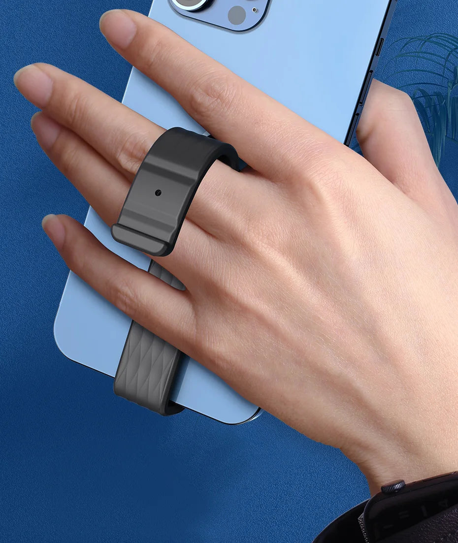 Hagibis Phone Grip Strap Stand Cell Phone Wristband Finger Holder Portable Universal Foldable Kickstand for Most Smartphones - Intechlegent