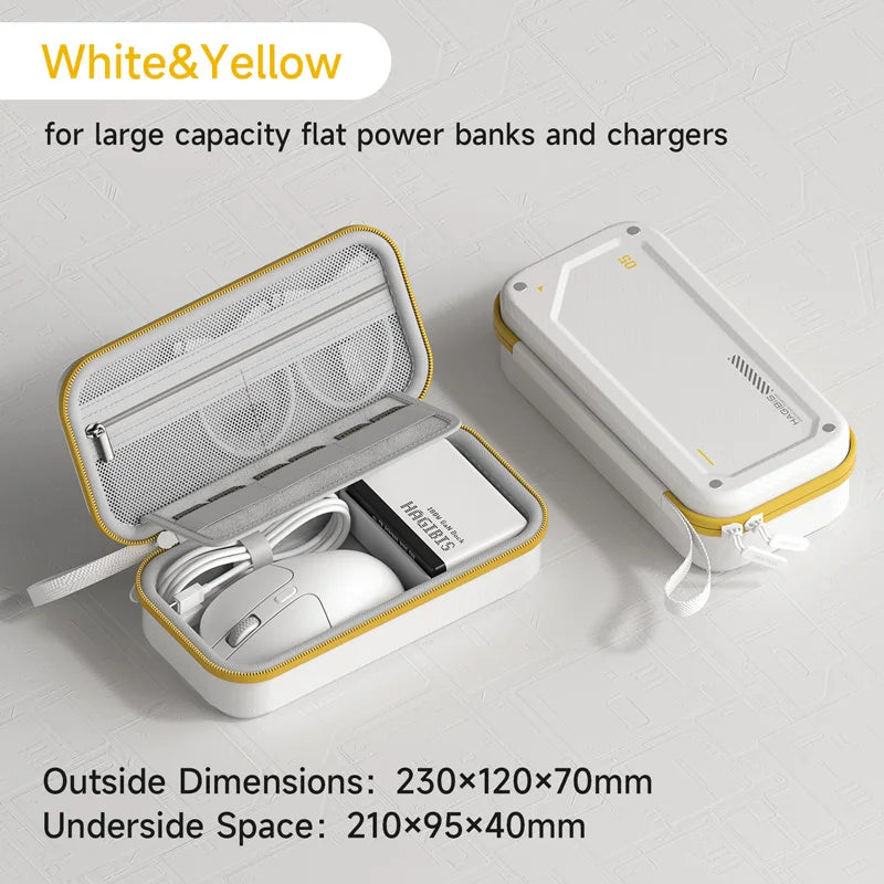 Hagibis Electronic Organizer Traveling Case Bag EVA Hardshell PU Portable Carrying Pouch for Mouse Charger Cables Accessories
