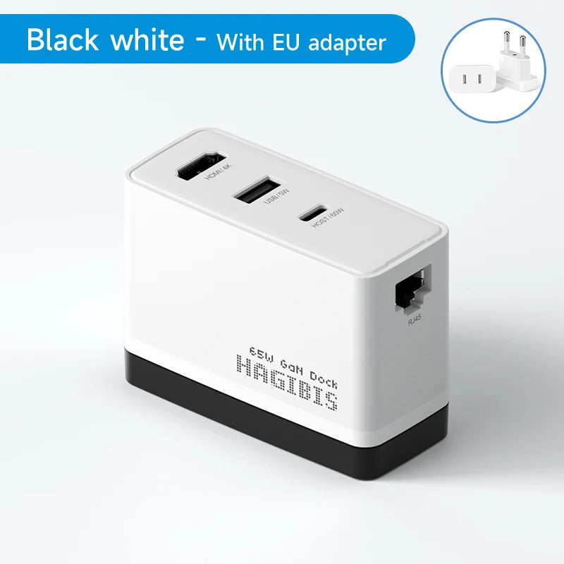 Hagibis Switch Portable Dock 65W GaN Fast charger 4K Gigabit Ethernet TV Docking station power supply for Nintendo Switch/OLED - Intechlegent