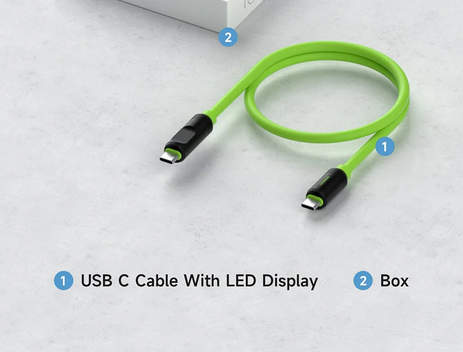 Hagibis Short USB C to USB C Cable PD 240W 40Gbps Fast Charging Cord With LED Display Compatible with Thunderbolt 4/3 iPhone 16 - Intechlegent