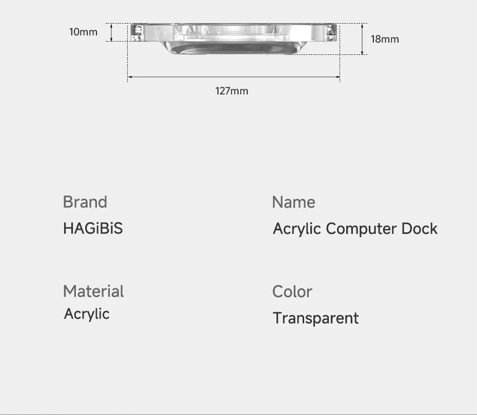 Hagibis Desktop Dustproof Stand for Mac mini M4/M4 Pro Transparent Acrylic Dock Desk Holder Heat Disspation Mount Accessories