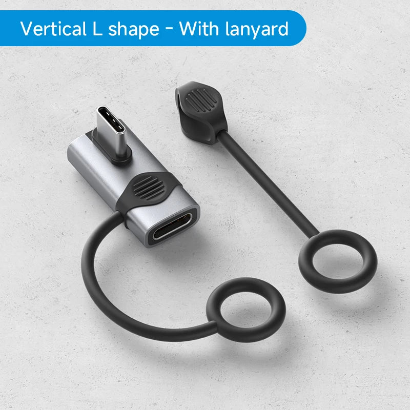 Hagibis 240W USB C to C Adapter with Lanyard 80Gbps 90 Degree Converter 8K Video USB4 Adapter for MacBook iPhone 17 Pro Tablet