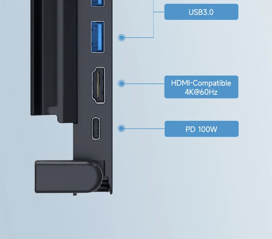 Hagibis 6 in 1 Steam Deck Docking Station Dock Holder Hub OLED USB C to RJ45 4K60HZ HDMI Fast Charging Base Handheld Accessories
