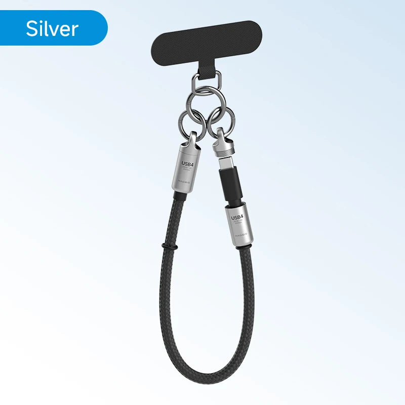 Hagibis USB4 Cable Portable Keychain Short C to C Cable Lanyard Type-C Cable 240W 80Gbps for Thunderbolt 4/5 iPhone 16 Pro SSD - Intechlegent