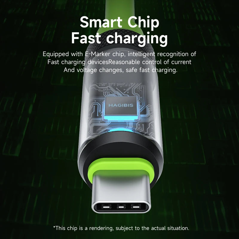 Hagibis USB C Fast Charger Cable With LED Display PD 240W 40Gbps Video Cord Compatible with Thunderbolt 4/3 For iPhone 16 Laptop - Intechlegent