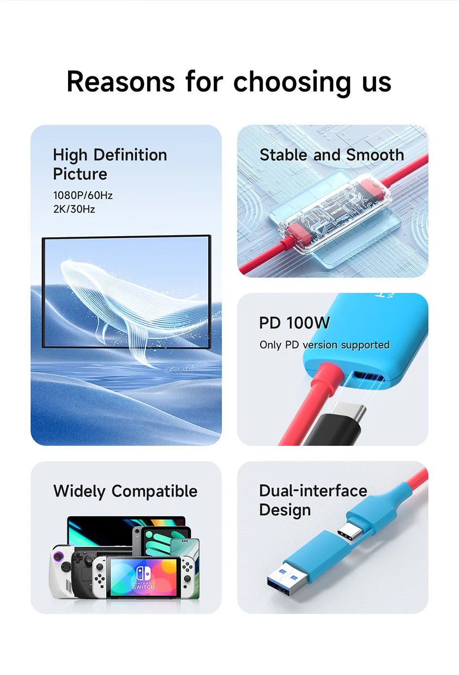 Hagibis USB3.0 Video Capture Card with 100W PD USB C to USB A/USB C Live and Record Video Audio Gaming for Quest 2 3 Switch ROG