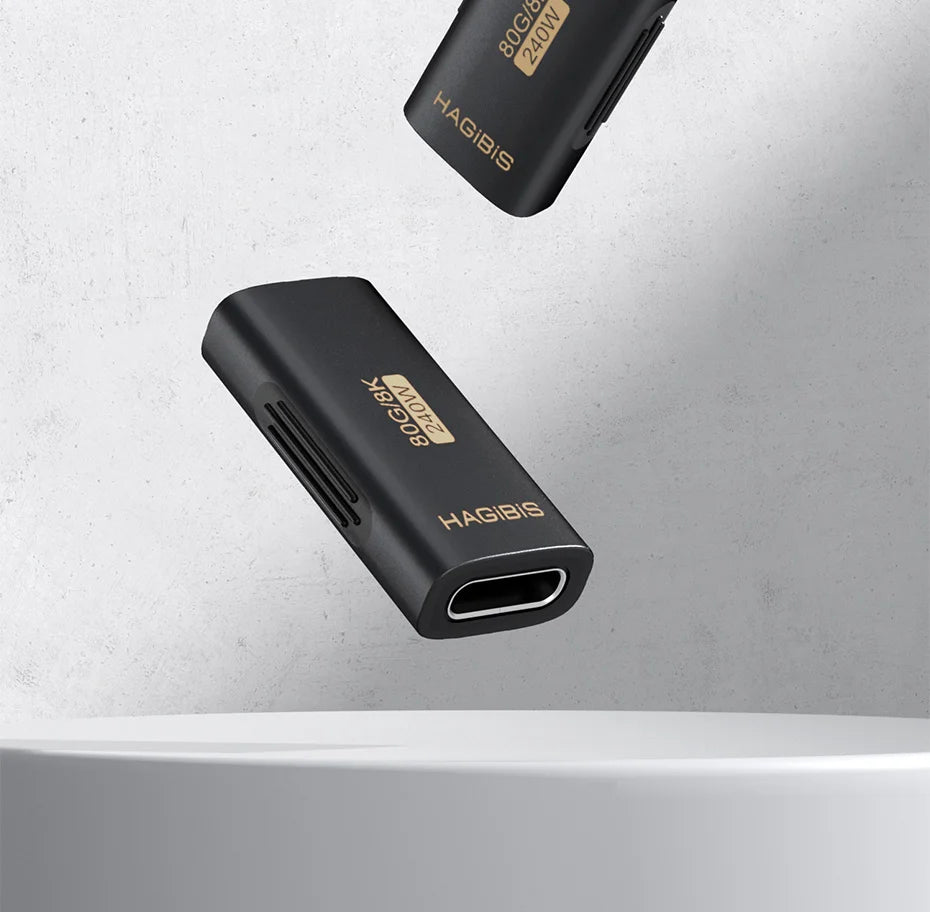 Hagibis USB C Female to USB C Female Adapter 80Gbps 240W USB4 Dual Female Extension Cable Converter for Thunderbolt 5/4  Laptop