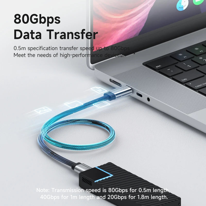 Hagibis USB C to USB C Full Function Cable Super Soft USB4 80Gbps 8K 240W Fast Charging Cord for Thunderbolt 4/5 iPhone Laptop - Intechlegent