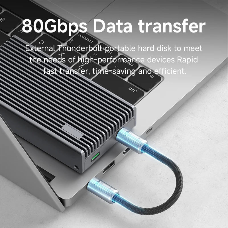 Hagibis USB4 Cable Portable Keychain Short C to C Cable Lanyard Type-C Cable 240W 80Gbps for Thunderbolt 4/5 iPhone 16 Pro SSD - Intechlegent