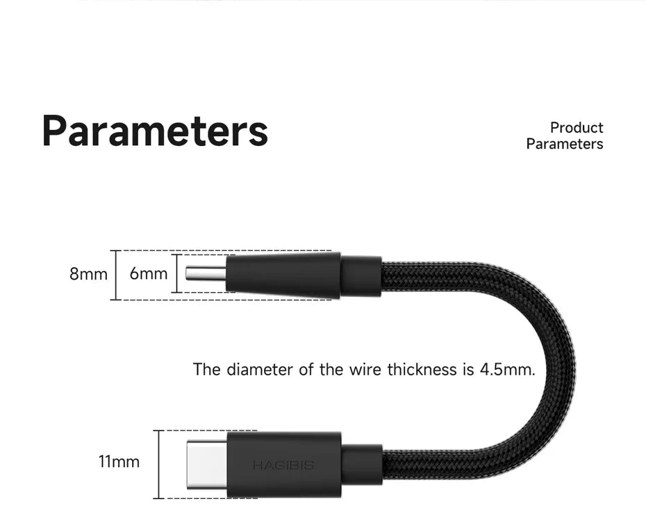 Hagibis USB4 Cable Vertical Plug USB C to USB C Short Cable 80Gbps 240W PD3.1 8K Cord for Thunderbolt 4/5 Mac mini M4 Mac Studio