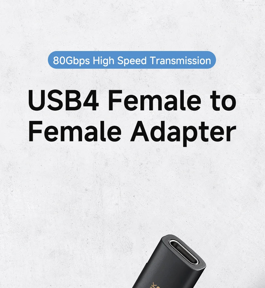 Hagibis USB C Female to USB C Female Adapter 80Gbps 240W USB4 Dual Female Extension Cable Converter for Thunderbolt 5/4  Laptop