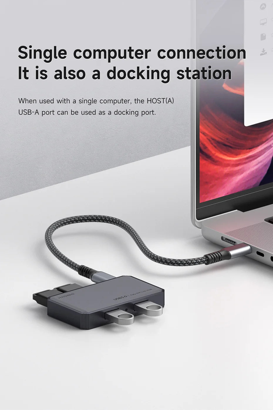 Hagibis  USB 3.0 Switch 2 Computers Sharing USB C & A Devices KM Switch Selector for PC Scanner Mouse Keyboard USB Switch Hub - Intechlegent