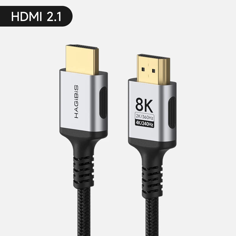 Hagibis 8K HDMI-Compatible Cable High Speed Cord 4K 240Hz 2K 360Hz 8K 60Hz Compatible with Roku TV/PS5/HDTV/Xbox/Switch/Laptops