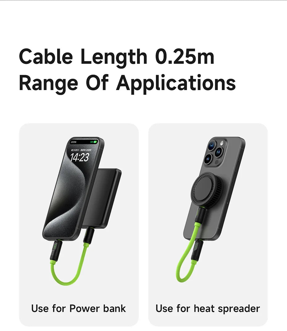 Hagibis Short USB C to USB C Cable PD 240W 40Gbps Fast Charging Cord With LED Display Compatible with Thunderbolt 4/3 iPhone 16 - Intechlegent