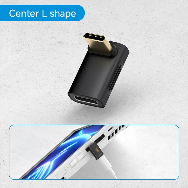 Hagibis USB C to C Adapter 90 Degree Right Angle Converter 80Gbps USB4 Data Cable Extension for Thunderbolt 5/4 iPhone 17 Laptop
