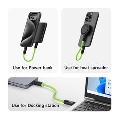 Hagibis Short USB C to USB C Cable PD 240W 40Gbps Fast Charging Cord With LED Display Compatible with Thunderbolt 4/3 iPhone 16 - Intechlegent