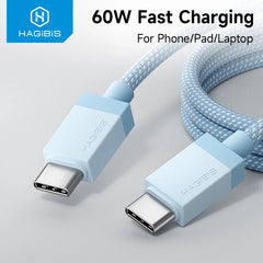 Hagibis USB C Cable 60W C to C Charger Cable Type-c Fast Charging Cord for MacBook Pro Air iPad iPhone 16 Samsung Pixel Tablet - Intechlegent