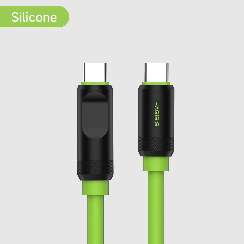 Hagibis USB C Fast Charger Cable With LED Display PD 240W 40Gbps Video Cord Compatible with Thunderbolt 4/3 For iPhone 16 Laptop - Intechlegent
