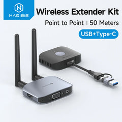 Hagibis Wireless HDMI-compatible Transmitter and Receiver Kit Type-C USB Dual Plug Extender TV Dongle for HD Display Projector - Intechlegent