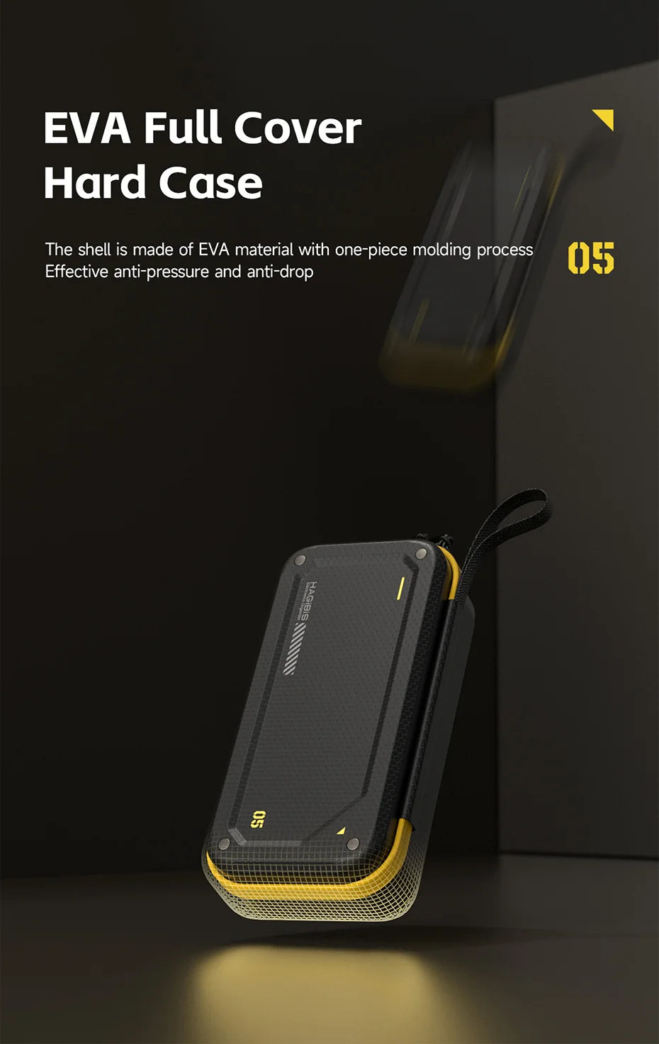 Hagibis Electronic Organizer Traveling Case Bag EVA Hardshell PU Portable Carrying Pouch for Mouse Charger Cables Accessories