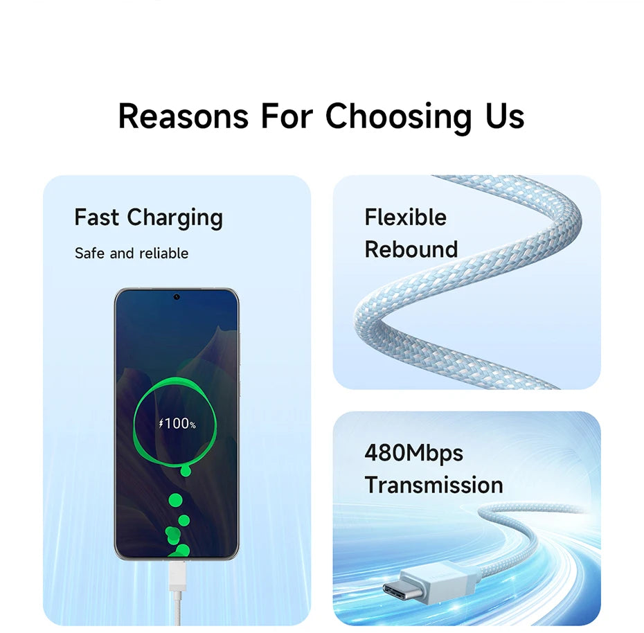 Hagibis USB C Cable 60W C to C Charger Cable Type-c Fast Charging Cord for MacBook Pro Air iPad iPhone 16 Samsung Pixel Tablet - Intechlegent
