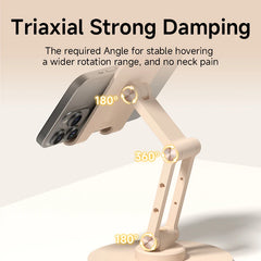 Hagibis Cell Phone Stand Adjustable Foldable Desktop Phone Holder 360° Rotation Aluminum Support for Switch2 iPad Pro iPhone 17