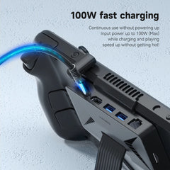 Hagibis 6 in 1 Steam Deck Docking Station Dock Holder Hub OLED USB C to RJ45 4K60HZ HDMI Fast Charging Base Handheld Accessories