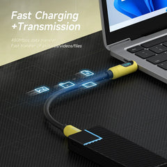 Hagibis Short USB C Cable with LED Display 0.25m Type C Fast Charger Cable PD 240W Charging Cord for iPhone 16 Pro Macbook Pixel - Intechlegent