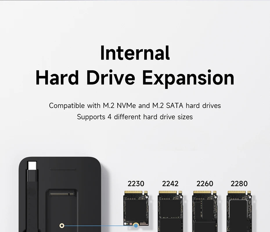 Hagibis 9 in 1 USB C HUB with M.2 NVMe/SATA SSD Enclosure 4K HDMI-compatible 100W PD USB 3.1 Docking station for Windows mac OS - Intechlegent