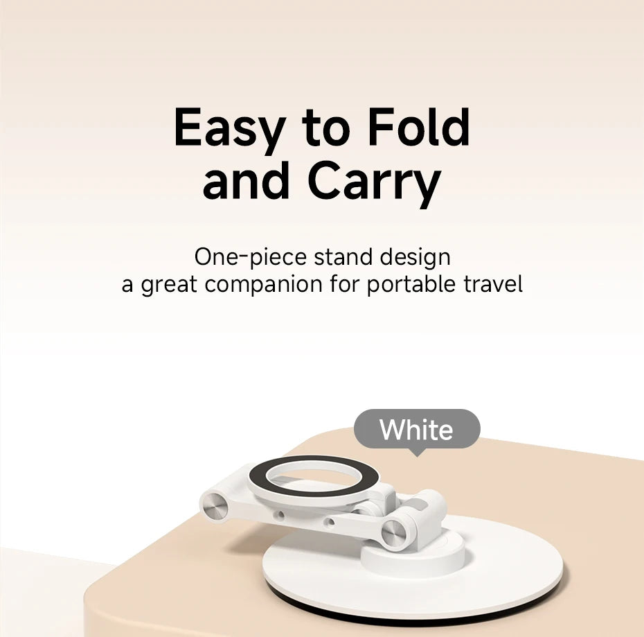 Hagibis Magnetic Phone Stand for MagSafe 360° Rotation Foldable Desk Phone Holder Height Adjustable for iPhone 17 Pro Max 16 15