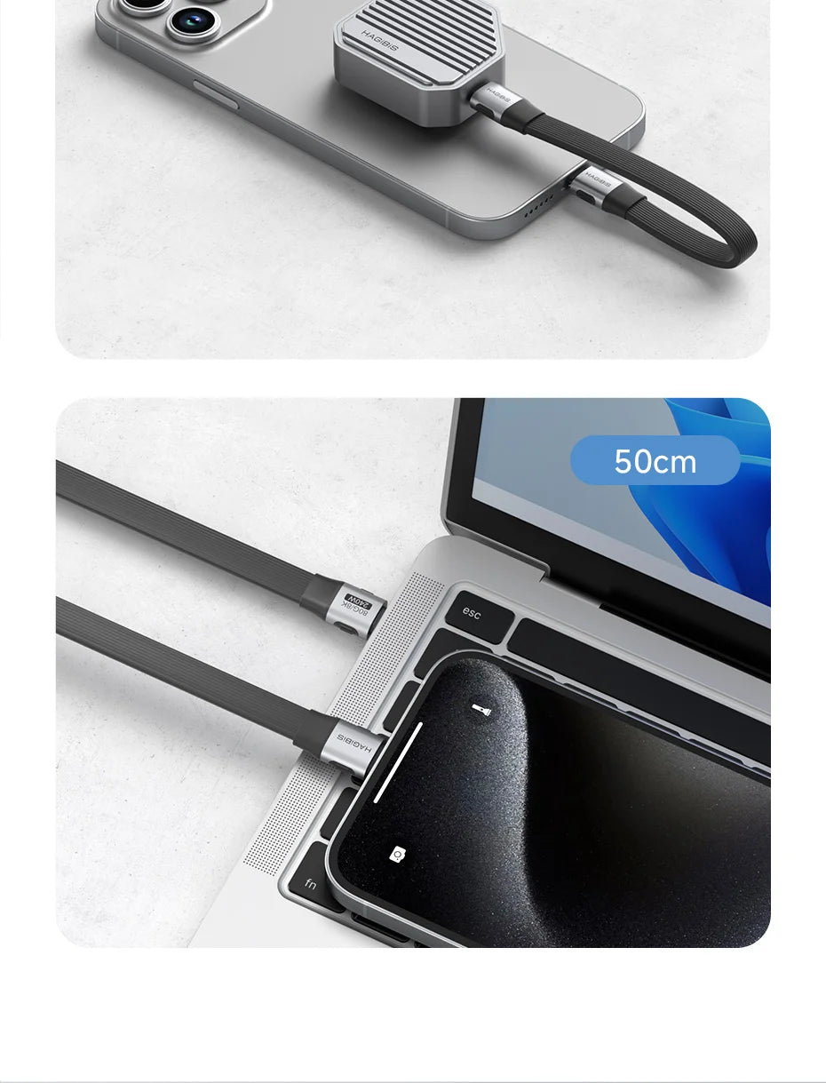 Hagibis Short USB C to USB C Full Function Cable USB4 V2 Date Cable 80Gbps 8K PD 240W Cord for Thunderbolt 4/5 iPhone Laptop SSD - Intechlegent
