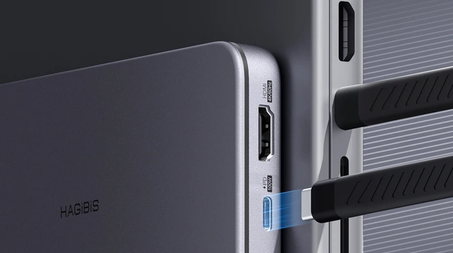 Hagibis 9 in 1 USB C HUB with M.2 NVMe/SATA SSD Enclosure 4K HDMI-compatible 100W PD USB 3.1 Docking station for Windows mac OS - Intechlegent