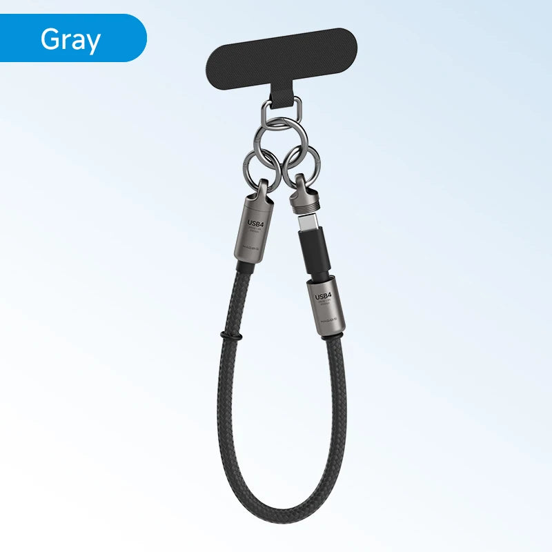 Hagibis USB4 Cable Portable Keychain Short C to C Cable Lanyard Type-C Cable 240W 80Gbps for Thunderbolt 4/5 iPhone 16 Pro SSD - Intechlegent
