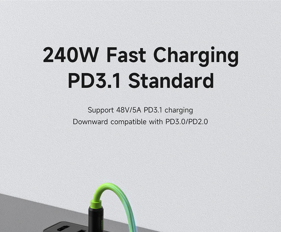 Hagibis Short USB C to USB C Cable PD 240W 40Gbps Fast Charging Cord With LED Display Compatible with Thunderbolt 4/3 iPhone 16 - Intechlegent