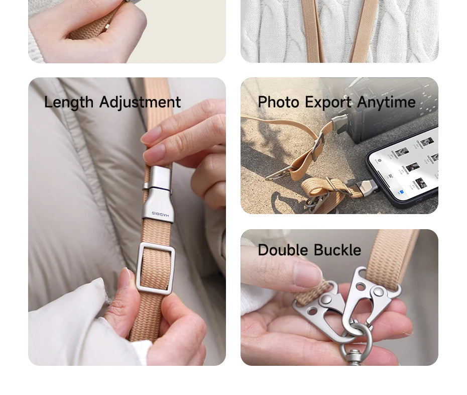 Hagibis Universal Phone Lanyard USB C to USB C Cable Phone Strap Anti-loss C to C Cord for iPhone 16 Pro Max Camera Sony Fuji - Intechlegent