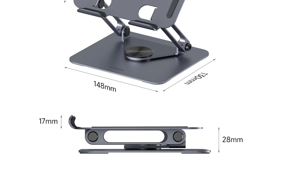 Hagibis 360° Rotating Tablet Stand Adjustable Tablet Holder Dual Rod Support Aluminum Foldable Cradle for iPad Pro Switch ROG - Intechlegent