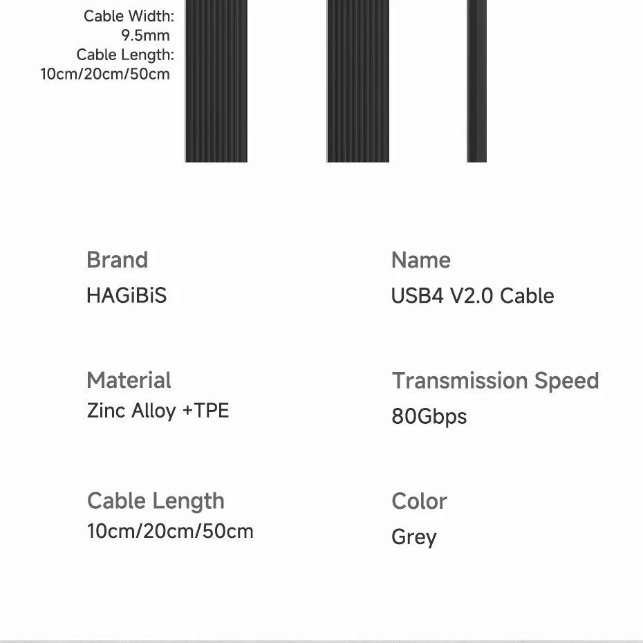 Hagibis Short USB C to USB C Full Function Cable USB4 V2 Date Cable 80Gbps 8K PD 240W Cord for Thunderbolt 4/5 iPhone Laptop SSD - Intechlegent