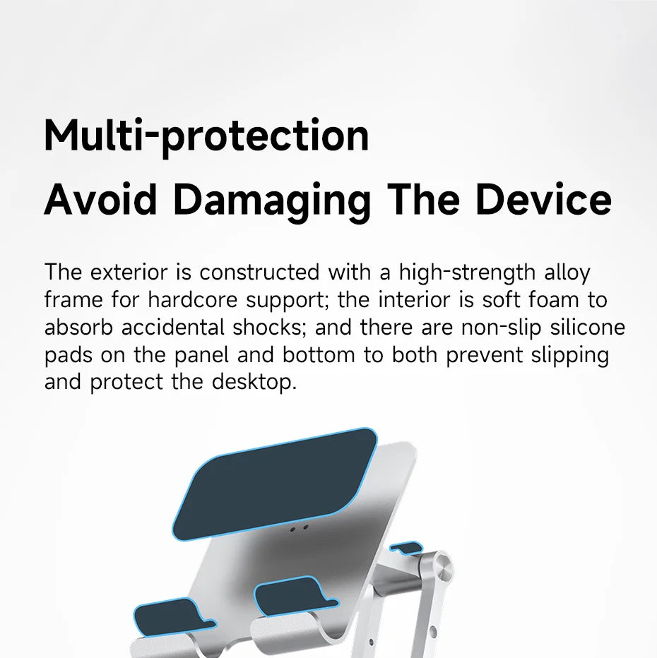 Hagibis Desktop Stand for iPad Pro/Air Mac mini M4/M4 Pro Storage Metal Holder 360° Adjustable Foldable Multifunction Bracket
