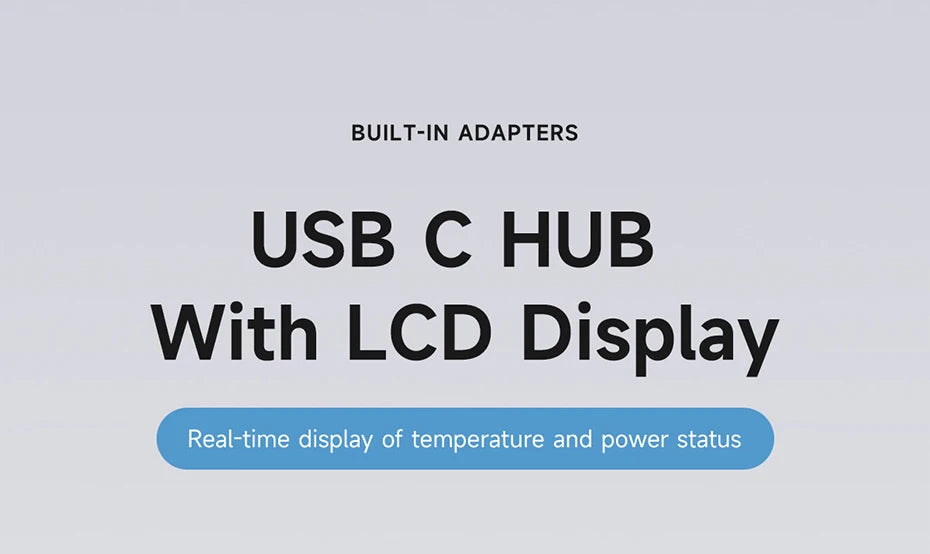 Hagibis USB C Hub With LCD Display Type C Multiport Adapter 4K HDMI-Compatible 100W PD Gigabit Ethernet For Macbook Pro iPad HP - Intechlegent