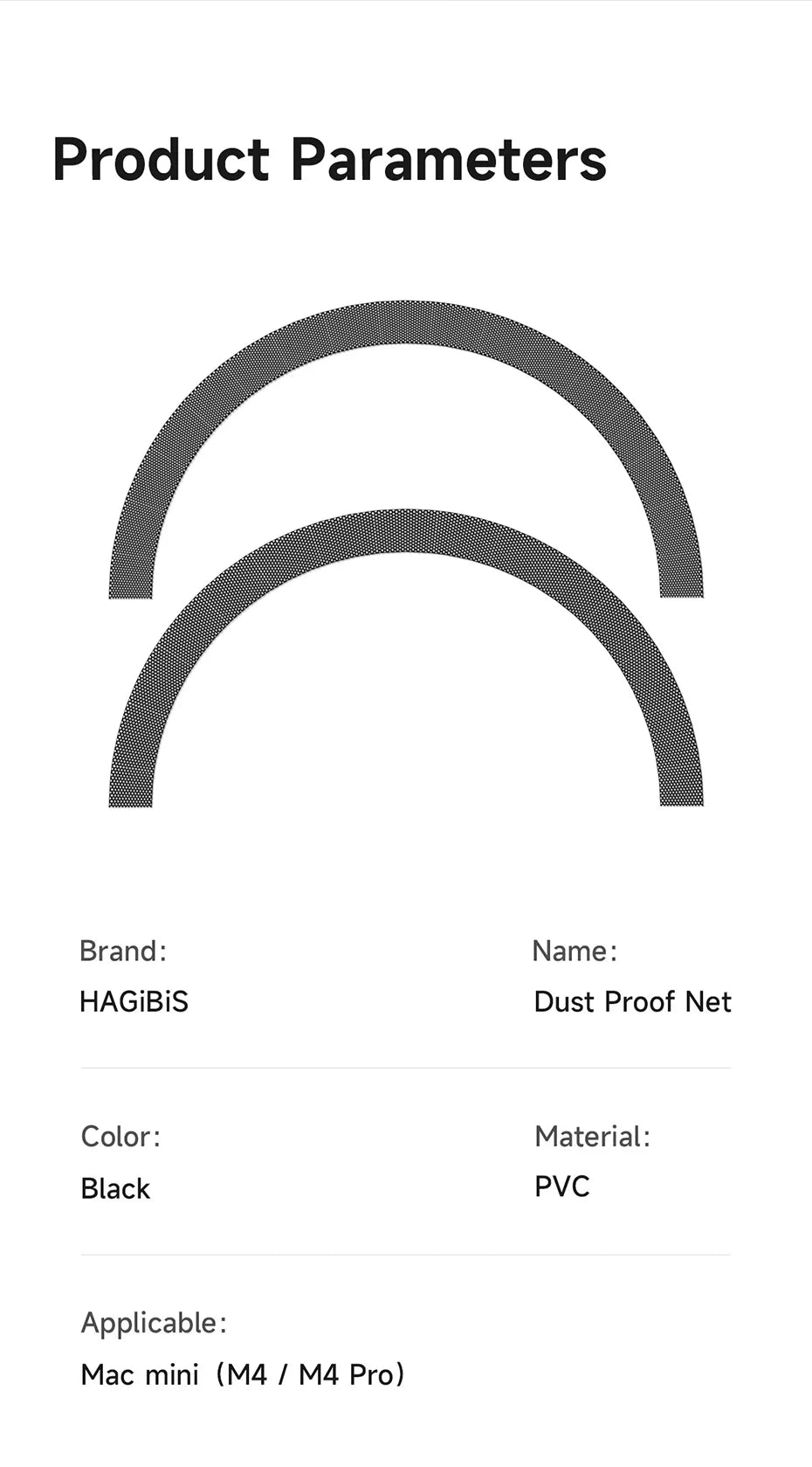 Hagibis Dust Mesh Filter for Mac mini M4/M4 Pro 2024 Dustproof Cover Net 4PCS Cooler Fan Dust Filter Computer Mesh PVC Cover - Intechlegent