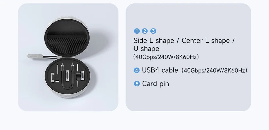 Hagibis Multi USB C Adapter Kit Short USB4 Fast Charging Cable Set Storage Box USB to Type-c Compatible with Thunderbolt 4/3 - Intechlegent