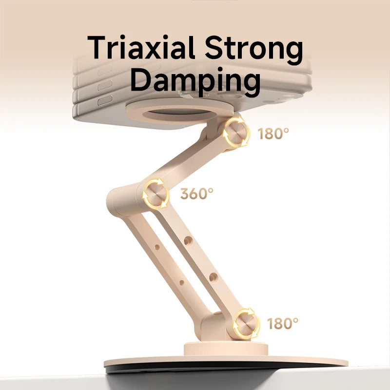 Hagibis Magnetic Phone Stand for MagSafe 360° Rotation Foldable Desk Phone Holder Height Adjustable for iPhone 17 Pro Max 16 15