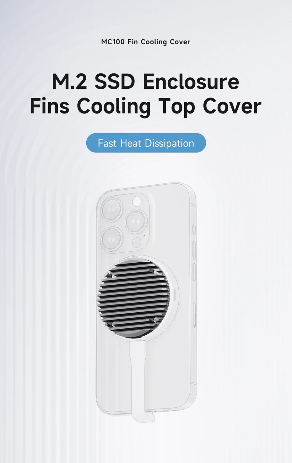 Hagibis Heatsink Heat Dissipation Fins Cover With Magsafe Only Accessories for MC100 Magnetic M.2 2230 NVMe SSD Enclosure