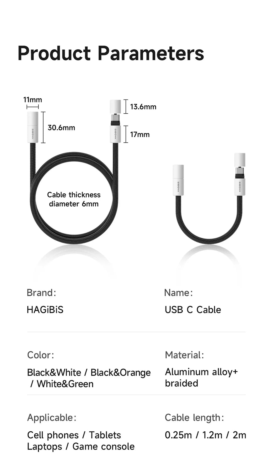 Hagibis USB C to USB C Cable With Protective Cap 240W Type C Cable PD 3.1 Fast Charging Cord for iPhone 16 15 Macbook Pro iPad - Intechlegent