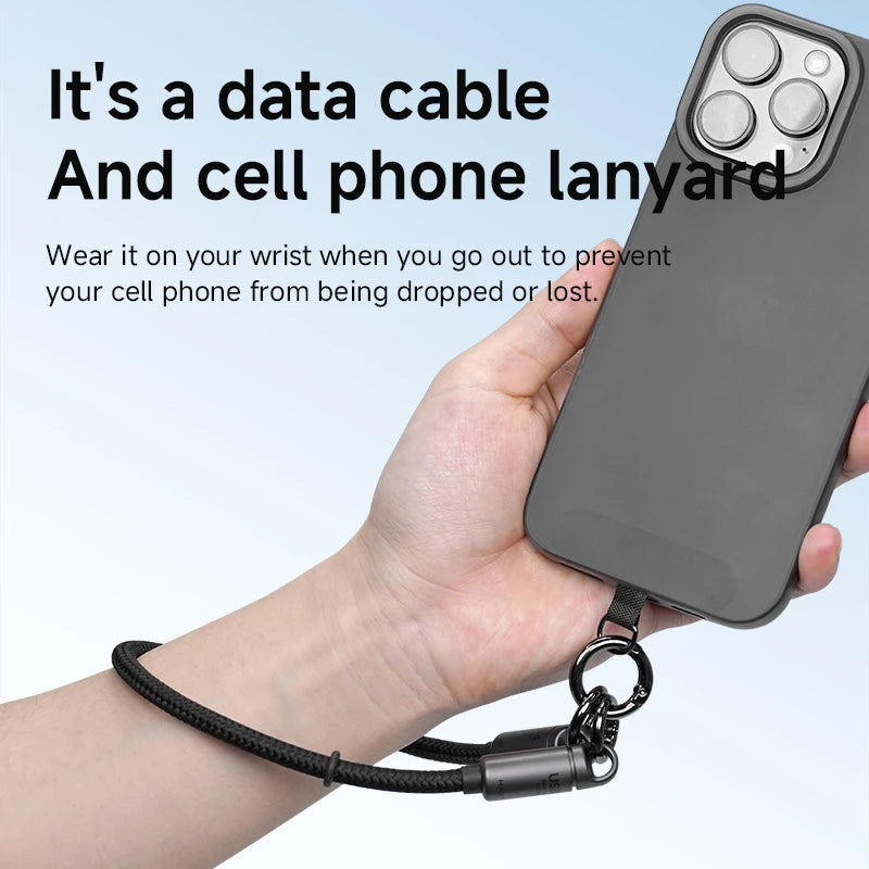 Hagibis USB4 Phone Lanyard Cable Portable USB C to Type-C Wrist Lanyard Cable 240W 80Gbps for Thunderbolt 4/5 iPhone 16 Pro SSD - Intechlegent