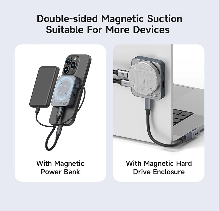 Hagibis Magnetic Card Reader SD4.0 312MB/s USB-C to SD MicroSD TF Memory Card Magnet HUB UHS-II for Laptop iPhone 17/16 Macbook